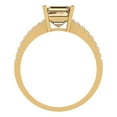 thumbnail image 4 of Clara Pucci 14K Yellow Gold Solid Gold YellowMoissanite Solitaire with Accents Anniversary Ring for Women - 2.7 cttw Asscher Cut, 4 of 8