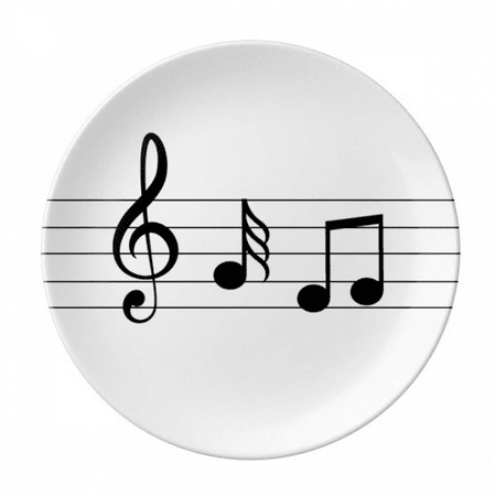 

Music 5-le Staff Blue Plate Decorative Porcelain Salver Tableware Dinner Dish