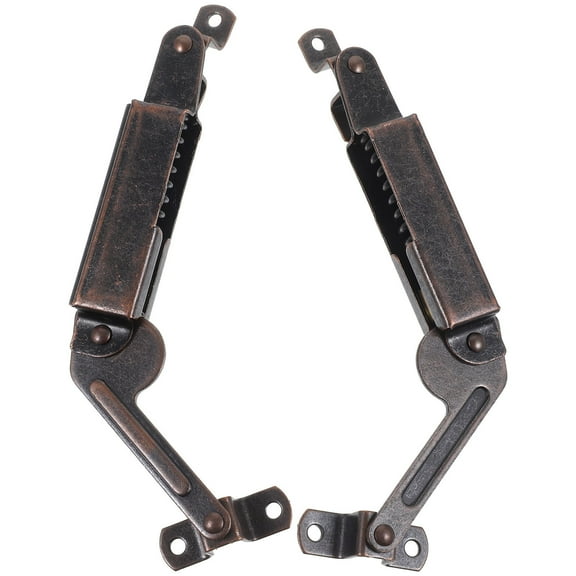 BESTYASH 2Pcs Heavy Duty Chest Lid Hinges Dark Brown Lid Stay for Wood Box Cabinet Hardware