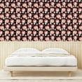 thumbnail image 3 of Ambesonne Skulls and Roses Peel & Stick Wallpaper for Home, Peonies on Skull, 13"x72", Pink Laurel Green Black, 3 of 5