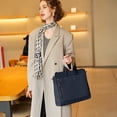 thumbnail image 3 of URSOFINE Women's Waterproof Laptop Tote Bag 16 Inch - Lightweight Nylon Work Briefcase with Luggage Strap & Multi-Compartment Organizer for Daily Commute & Travel, Navy blue, 3 of 4
