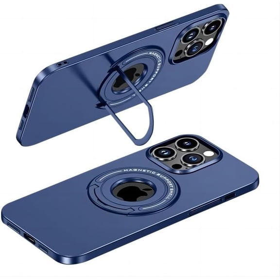 Magnetic Series Designed for iPhone Case,[Compatible with MagSafe][Military Drop & Camera Lens Protection],Luxury Matte Ring Stand Holder Shockproof Cover (Navy Blue,iPhone 14)