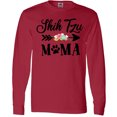 thumbnail image 3 of Inktastic Shih Tzu Mama with Flowers and Arrow Long Sleeve T-Shirt, 3 of 5