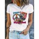 thumbnail image 1 of Hippie Soul Print T-Shirt, Short Sleeve Crew Neck Casual Top For Summer & Spring, Women's Clothing Tee For adult, Men, Women, Teen, Teenager, adolescent, Youth, 1 of 6