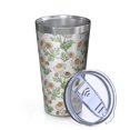 thumbnail image 2 of 16oz Tumblers Light Gray Daisy Flower Pattern Stainless Steel Vacuum Insulated Double Wall Travel Tumbler Cups Mug with Lid and Straw,Cleaning Brush for Coffee,Tea, 2 of 4