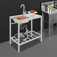 ToppiJoy Single Bowl Free Standing Stainless-Steel Commercial Sink with ...