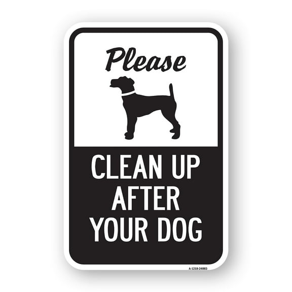 SignMission A-1824-24883 18 x 24 in. Aluminum Sign - Please Clean Up After Your Dog