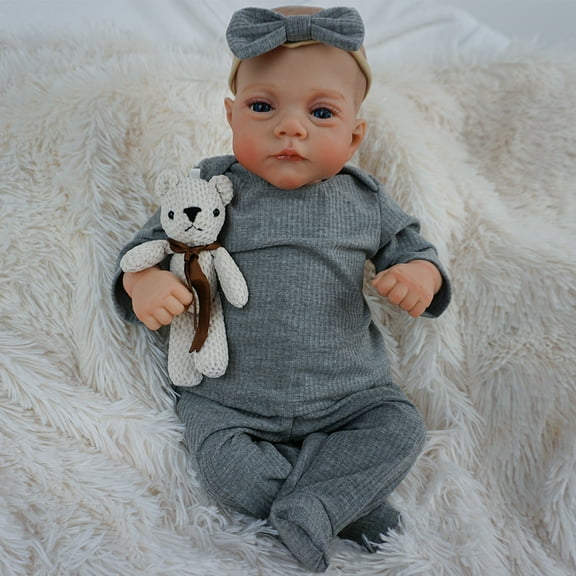 iCradle Lovely Lifelike Reborn Dolls Girl 18 inch 45 cm Realistic Dolls Soft Cloth Body With Painted Hair Gift for Kids 3 