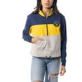 thumbnail image 4 of Women's The Wild Collective Navy/Gold Milwaukee Brewers Women's Colorblock 1/4 Zip Jacket, 4 of 5