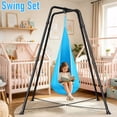 thumbnail image 5 of SEMOPRUS Sensory Swing Chair with Stand, X-Shaped Swing Frame with Set for Kids & Adults Indoor Outdoor, 330LBS Weight Capacity, Blue, 5 of 8