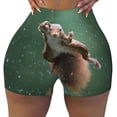 thumbnail image 2 of Balery Squirrel Pantalones cortos de entrenamiento estampados para mujer, sin costuras, ajustados, para gimnasio, yoga, correr, deportes, ejercicio activo, fitness.-Large, 2 of 8