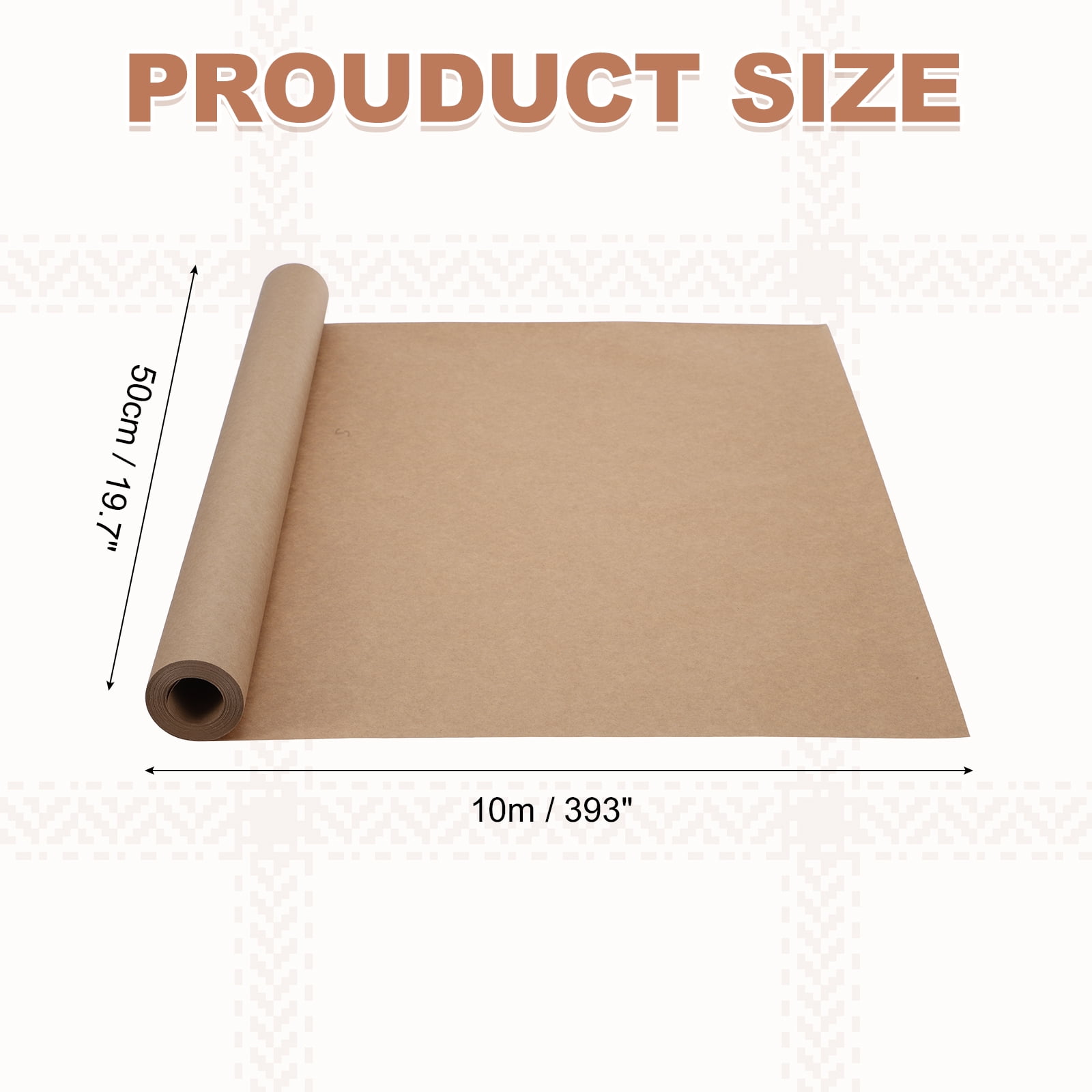 Uxcell Kraft Wrapping Paper, 19.7"x 393"(32.8') Decorative Paper Kraft Craft Paper for Gift Wrapping Bouquet Flower Bulletin Board Art Painting Craft Packaging Shipping, White 418GSM
