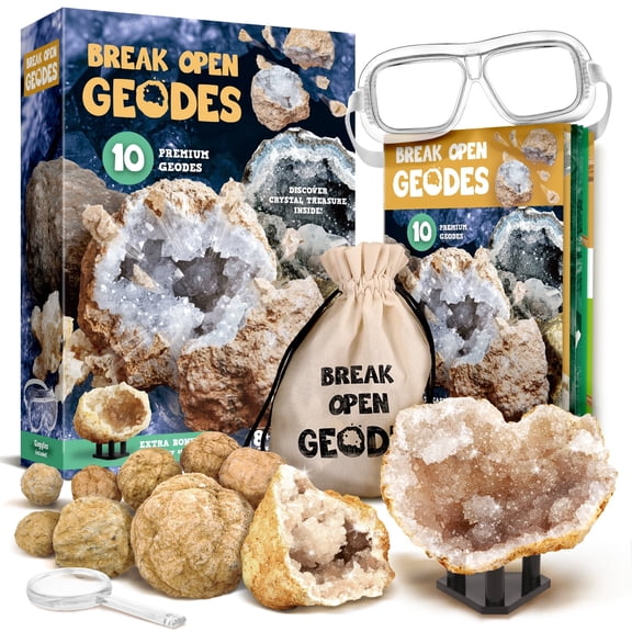Piano Potato Geodes Kit, Break Open 10 Premium Geodes, STEM Educational Geology Toys Science Kit ,Gift for Child Age 6 