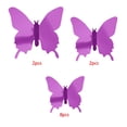 thumbnail image 1 of Insect Stickers Decorative Mirror Decals Plastic 3D Wall Stickers for Home Office, Purple, 12pcs, 1 of 8