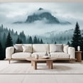 thumbnail image 2 of Wallpaper Misty Mountain Landscape Pine Trees Clouds Peel and Stick Wall Murals 69"H x 96"W Removable PVC Wall Paper Self-Adhesive Wall Paintings Art Decor for Bedroom Living Room, 2 of 7