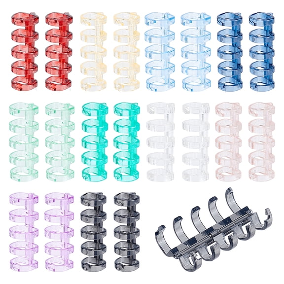 20pcs Loose Leaf Binders 10 Colors 5-Ring Book Rings Translucent Binding Spines Combs Snap Split Binder Rings Binding CombDIY