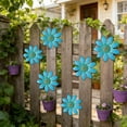 thumbnail image 4 of Iron Daisy Wall Decor, Outdoor Garden Wall Hanging, Metal Flower Fence Decoration, Creative Horticultural Ornament, Rustic Courtyard Balcony Decor, Easy Hook Installation, Multi Color Set, 4 of 5