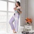 thumbnail image 6 of Picia Lavender Glitter Foil Stripes Womens Soft Woven Cotton Elastic Waistband Sleep Pajama Pant Lounge Sleep Pant With Pockets And Drawstring-XX-Large, 6 of 9