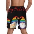 thumbnail image 2 of Lsque Mens Swim Trunks Lgbt Gnome Pattern - Bathing Suit Compression Liner - Beach Swim Shorts Swimwear - (S-3XL) - Stretch Quick Dry -Medium, 2 of 9
