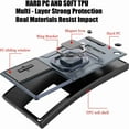 thumbnail image 5 of Dteck Compatible with Samsung Galaxy S24 Ultra Bracket Shell,with Slide Lens Cover Magnetic Metal Ring Holder Heavy Duty TPU+PC Shockproof Phone Case for Samsung Galaxy S24 Ultra 5G,Gray, 5 of 7