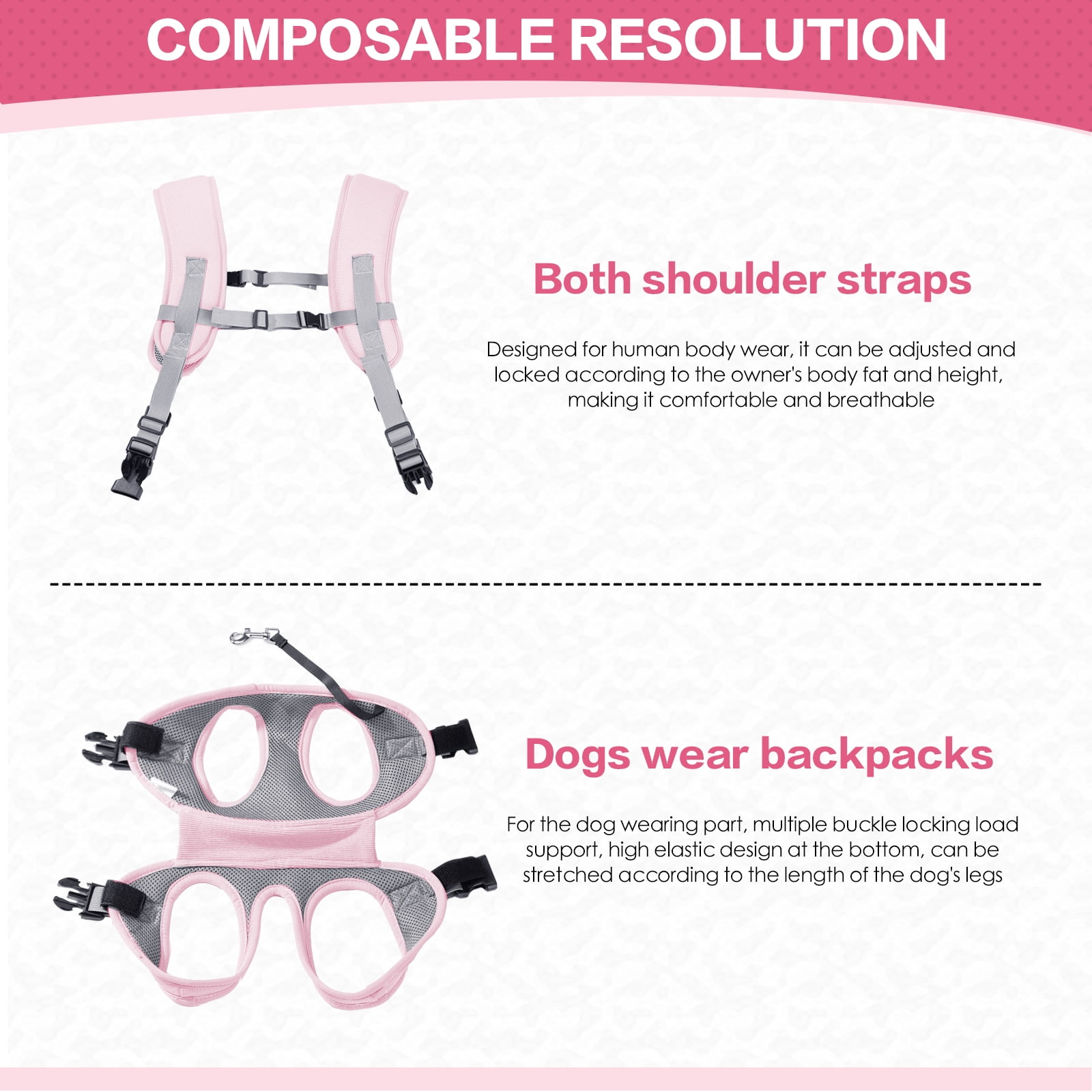Pet Carrier Backpack - Breathable & Adjustable Design for Small Medium Dogs, Suitable for Outdoors