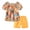 Yellow, variant on Toddler Girls Floral Print Outfit Set, Fly Sleeve T-shirts with Shorts 2 Piece Set Blue 5 T