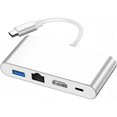 thumbnail image 1 of USB C Ethernet Multiport Adapter, 4-in-1 USB C Hub 100Mbps Ethernet, 1 of 1