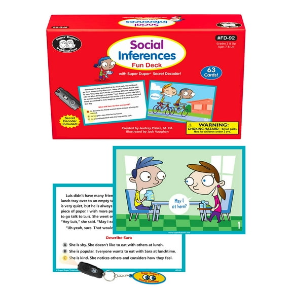 Super Duper Publications | Social Inferences Story Fun Flash Cards with Secret Decoder | Educational Learning Material for Children