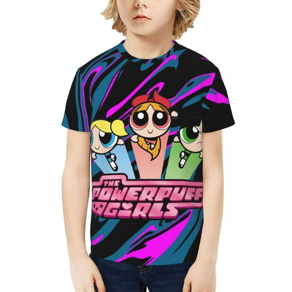 The Powerpuff Girls Boys Girls T Shirt Kids Short Sleeve Crewneck 3d Printed Graphic Shirts For Kids Youth X-Small