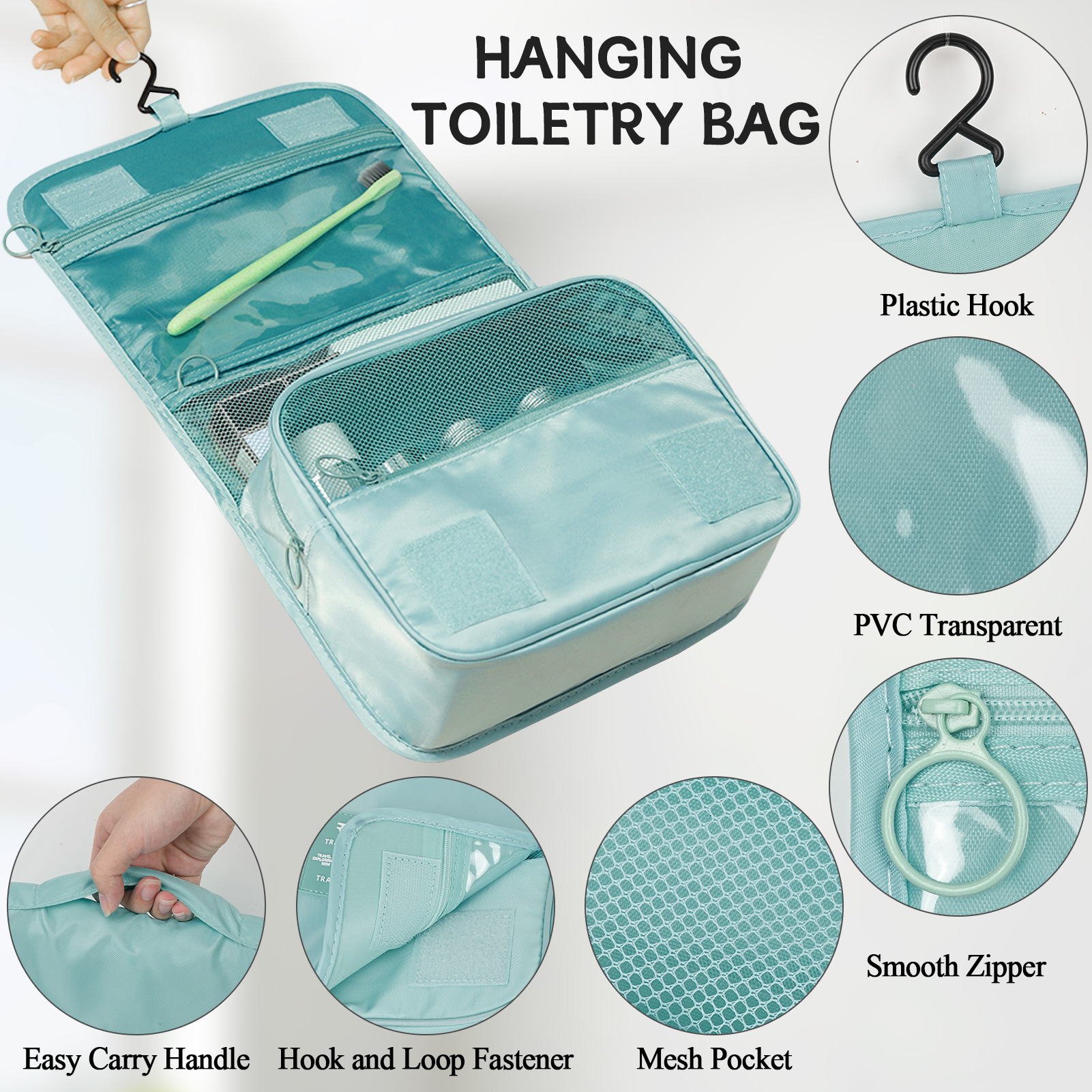 HonorHut 8 Set Packing Cubes Lightweight Organizer Bags Mesh Luggage Packing Bags Durable Storage Totes Travel Essentials Accessories Dusty Blue