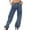 Grey, variant on Timegard Denim Cargo Pant for Women Baggy Wide Leg High Waist Jean Pants Stretchy Button Casual Trousers with Pockets