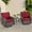 Red, variant on Outdoor 3 Pieces Bistro Set, Patio Swivel Wicker Glider Patio Chairs with Table Set, with 4”Thick Cushions and Coffee Table for Porch, Balcony, Deck, Red