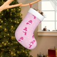 thumbnail image 2 of Cauagu Pink Scarf Snowman for Christmas Stockings,1-Pack Large Xmas Stocking Holiday and Farmhouse Stocking Fit for Christmas Holiday Party Decoration(17.7*11 Inch), 2 of 7
