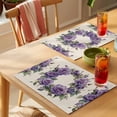 thumbnail image 4 of Placemat Set of 4 Retro Wreath Placemats for Dining Table Purple Flower Washable Table Mats for Kitchen and Party Decor Indoor & Outdoor Use, 4 of 8