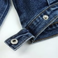 thumbnail image 5 of KIDSCOOL SPACE Baby Denim Jacket,Little Toddler Kids Simple Design Stretch Jean Coat,Deep Blue,3-4 Years, 5 of 6