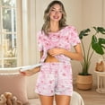 thumbnail image 6 of Xixirimido Cherry Blossom Music Notes Pink Pattern Women Maternity Nursing Pajama Set Breastfeeding Double Layer Pregnancy Pjs 2Pcs Set Short Sleeve Postpartum Sleepwear, Medium, 6 of 7