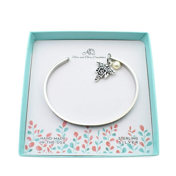 Bachelor Of Science In Nursing Bracelet, Gift For BSN, Stainless Steel Bracelet:"She Believed She Could And She Did" With BSN Caduceus