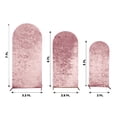 thumbnail image 4 of BalsaCircle 3 Dusty Rose Crushed Velvet Round Top Wedding Arch Backdrop Stand Covers Party Events Decorations Supplies, 4 of 8
