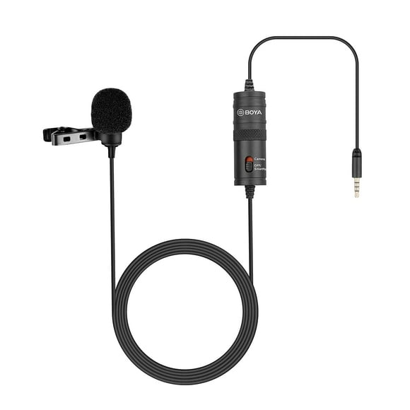 Micrófono Lavalier BOYA M1 para smartphones Canon Nikon DSLR
