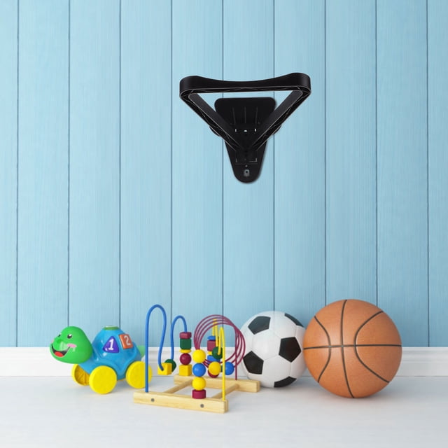 EXHUMKY Estante De Baloncesto Y Fútbol Moderno Negro Para Almacenamiento En Pared Fácil Instalación