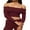 Crimson, variant on Rdhnmea Women's Long Sleeve Y2k Crop Tops Off Shoulder Slim Fit Casual Knit Going Out Shirts Tee Clothing Streetwear 2024