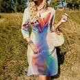 thumbnail image 3 of Rainbow Cat Dress Summer Dresses Woman Street Style Big Size Casual Dress, 3 of 9