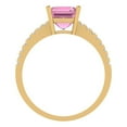 thumbnail image 4 of 2.7ct asscher cut pink Zircon 14k yellow gold Bridal Wedding Engagement Promise Anniversary Ring for Women size 4.75, 4 of 7