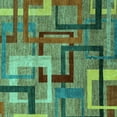 thumbnail image 1 of Ahgly Company Indoor Square Oriental Turquoise Blue Modern Area Rugs, 6' Square, 1 of 4