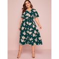 thumbnail image 1 of U.Vomade Women's Plus Size Dress Floral Button Dress, 1 of 6