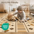 thumbnail image 4 of ODIKA 6'x9' Warm Earth Tones Floral Design Washable Area Rug Intricate Geometric Patterns with for Family Room, Living Mater Bedroom, Non-Slip, Easy Care, 4 of 7