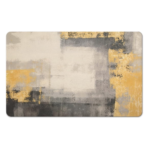 Tapis de Couloir Moderne Abstrait Gris de Qualité Exceptionnelle pour Salle de Bain et Buanderie : Doux, Antidérapant, à Faible Épaisseur, Facile à Laver - Parfait pour Entrée, Cuisine, Couloir, Entrée, Chambre, 20x32 Pouces