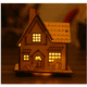thumbnail image 1 of 1 casa de madera preiluminada, casa iluminada de Navidad, decoración de adornos navideños, excelentes luces LED blancas cálidas, 1 of 5