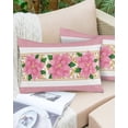 thumbnail image 6 of Pink Poinsettia Throw Pillow Cover, Seasonal Winter Christmas Floral Rectangle Decorative Pillow Case Protector Soft Cushion Cover Lumbar Pillowcase for Couch Sofa Bedroom Car Chair Decor 20x36 Inch, 6 of 8