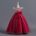thumbnail image 1 of Vestido de niña Vestido de novia sin mangas con lentejuelas para niñas de talla mediana y grande Vestido de niña de flores Vestido de princesa de actuación Vestido largo hasta el suelo, 1 of 6